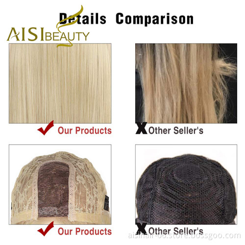 Aisi Beauty Wholesale Vendor Cheap Long Silky Straight Blonde Wig Swiss Lace Synthetic Hair For Black Women Lace Front Wig